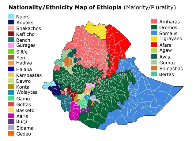 Ethiopia Ethnic Boundaries