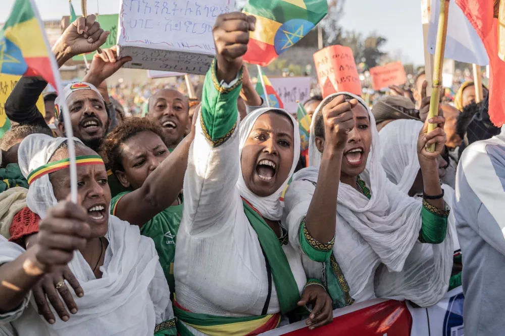 Addis Ababa Ethiopia conflict protest GettyImages 1244135377