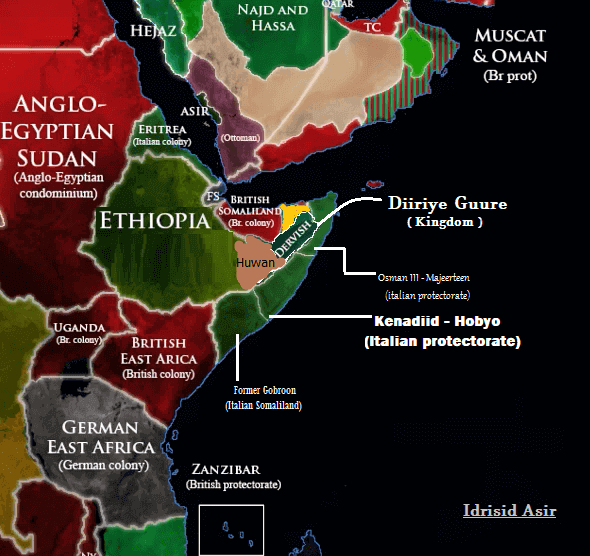 1915 ww1 Idrisid Asir Gobroon Kenadiid Diiriye Guure kingdom 1 1 1 1 1