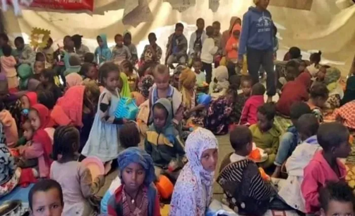 Displaced Amhara people at Debre-Birhan Shelter 