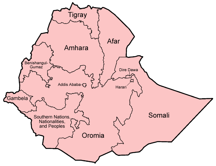 Ethiopia regions english