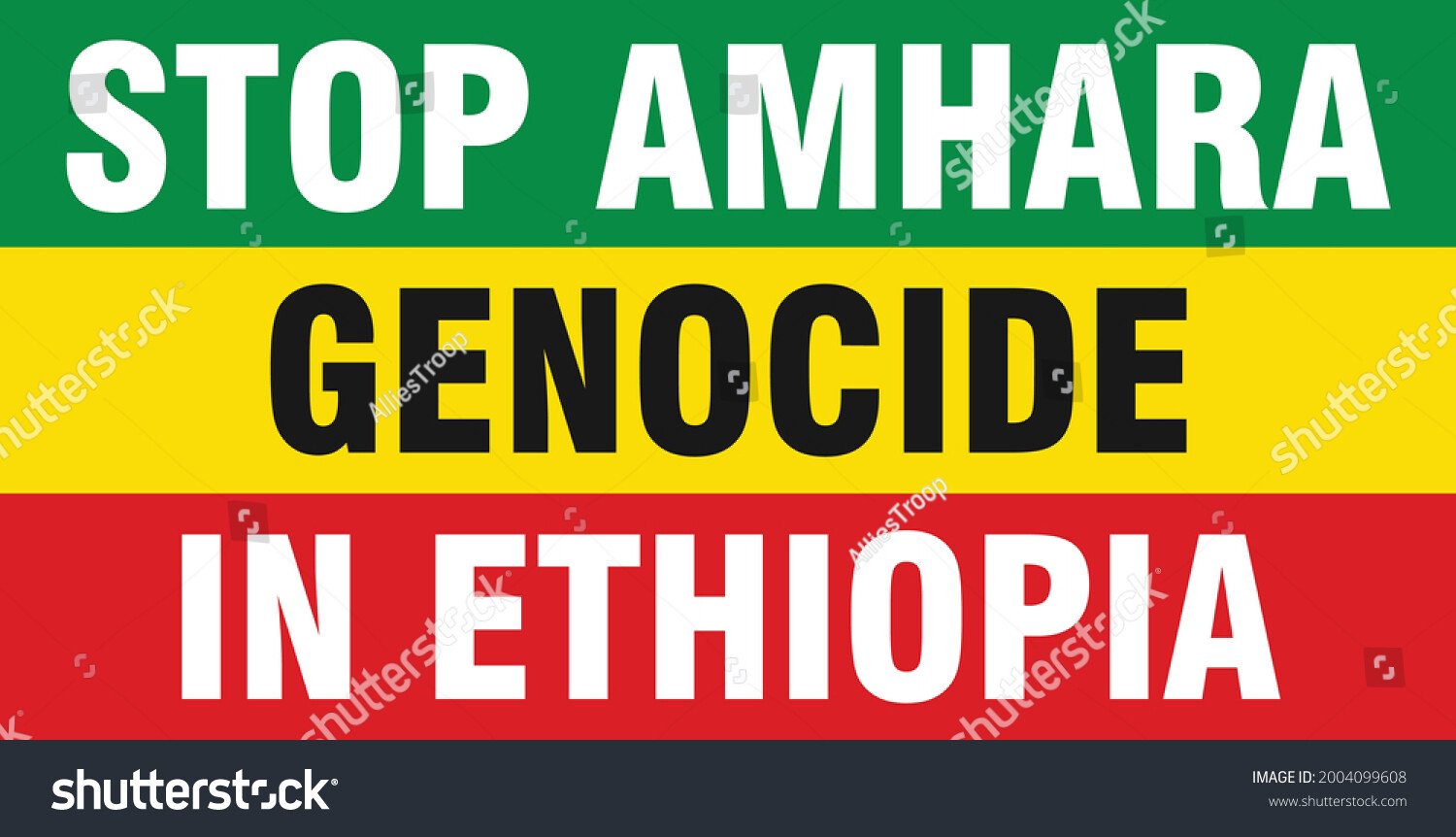 stock vector stop amhara genocide in ethiopia vector banner illustration design 2004099608